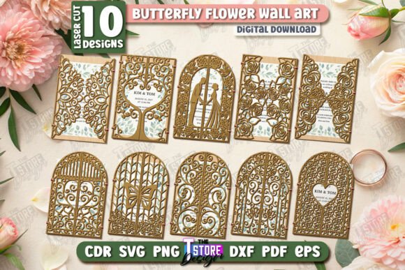 Download Wedding Invitation Laser Cut Bundle |CNC - Invitation Collection