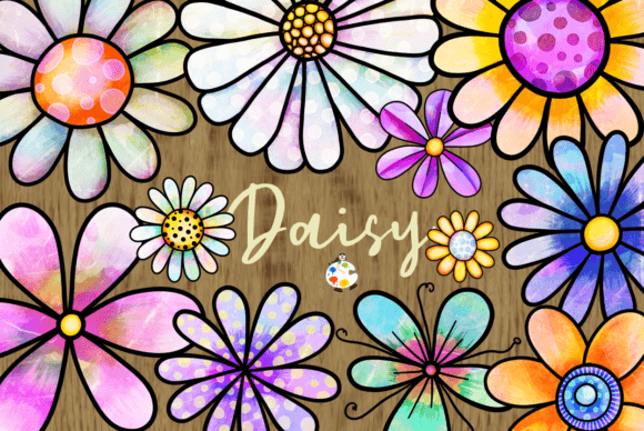 Download Daisy Flowers Watercolor Ink Doodle Art - Watercolor Collection