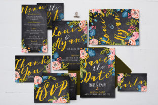 Download Black Floral Wedding Invitation Suite - Invitation Collection