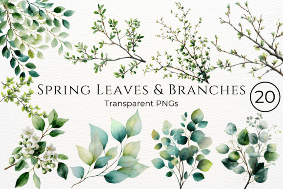 Download Spring Leaves and Branches Clipart - Branch Collection