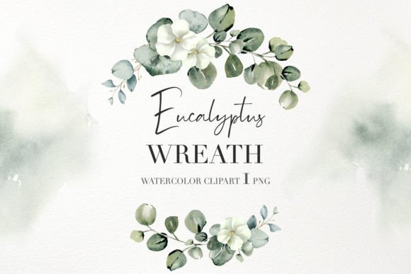 Download Watercolor Eucalyptus Wreath PNG - Watercolor Collection