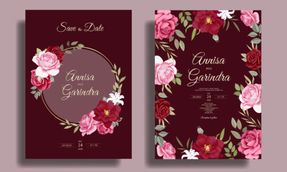 Download Maroon Wedding Invitation Card Flower - Invitation Collection