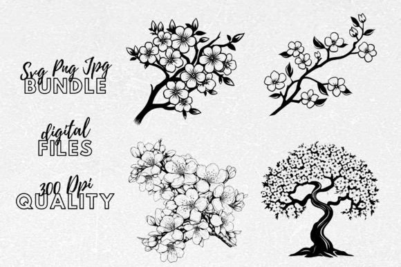 Download Cherry Blossom SVG - Tree Branch Clipart - Premium Resources